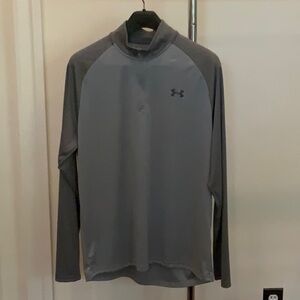 Under Armour Two Tone Gray Long Sleeve Half-Zip Shirt